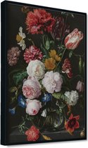 Akoestische panelen - Geluidsisolatie - Akoestische wandpanelen - Akoestisch schilderij AcousticPro® -  paneel met tulpen van Jan Davidsz - design 213 - basic - 120x170 - Wit- Wanddecoratie -