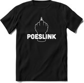 Poeslink! - Katten T-Shirt Kleding Cadeau | Dames - Heren - Unisex | Kat / Dieren shirt | Grappig Verjaardag kado | Tshirt Met Print | - Zwart - S