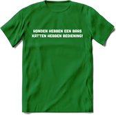 Kattenbediening - Katten T-Shirt Kleding Cadeau | Dames - Heren - Unisex | Kat / Dieren shirt | Grappig Verjaardag kado | Tshirt Met Print | - Donker Groen - L