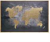Eazy Living Canvas Poster 88 x 58 cm Wereldkaart