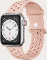 Siliconen Apple Watch Sportbandje met kristalvormige gaatjes - Roze - 38/40/41 mm - Series 1 2 3 4 5 6 SE 7 - Geschikt voor Apple Watch