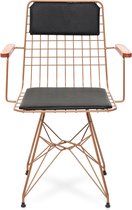 Wire Chair - Draadstoel - eetkamerstoel Brons - 82x45x56 - designstoel arm leuning -