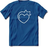 Sleepy Cat - Katten T-Shirt Kleding Cadeau | Dames - Heren - Unisex | Kat / Dieren shirt | Grappig Verjaardag kado | Tshirt Met Print | - Donker Blauw - XXL