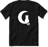 Nacht Wacht - Katten T-Shirt Kleding Cadeau | Dames - Heren - Unisex | Kat / Dieren shirt | Grappig Verjaardag kado | Tshirt Met Print | - Zwart - M