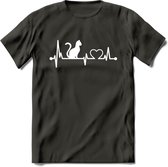 Cat Beat - Katten T-Shirt Kleding Cadeau | Dames - Heren - Unisex | Kat / Dieren shirt | Grappig Verjaardag kado | Tshirt Met Print | - Donker Grijs - L