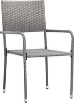 vidaXL Tuinstoelen 2 st poly rattan grijs