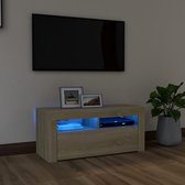 Tv-meubel met LED-verlichting 90x35x40 cm sonoma eikenkleurig