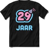 29 Jaar Feest kado T-Shirt Heren / Dames - Perfect Verjaardag Cadeau Shirt - Licht Blauw / Licht Roze - Maat XXL