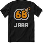 68 Jaar Feest kado T-Shirt Heren / Dames - Perfect Verjaardag Cadeau Shirt - Goud / Zilver - Maat XXL