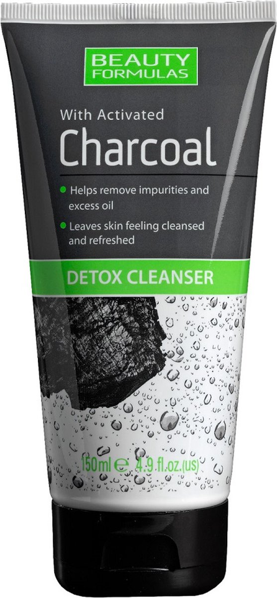 Beauty Formulas - Charcoal Detox Cleanser Face Wash Gel With Active Carbon 150Ml