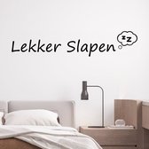 Stickerheld - Muursticker Lekker slapen - Slaapkamer - Droom zacht - Wolkje Zzz - Nederlandse Teksten - Mat Zwart - 26.6x131.3cm