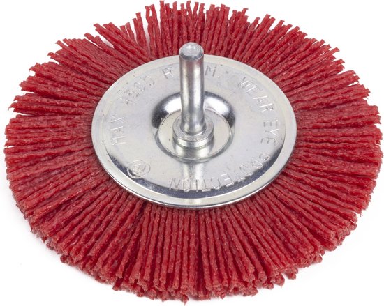 Stalen schijfborstel 80 mm met een schacht van 6 mm