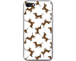 Telefoonhoesje Geschikt voor iPhone 7 hoesje - Patronen - Hond - Teckel - Jongens - Meisjes - Kinderen - Kind - Siliconen Telefoonhoesje Telefoonhoesje