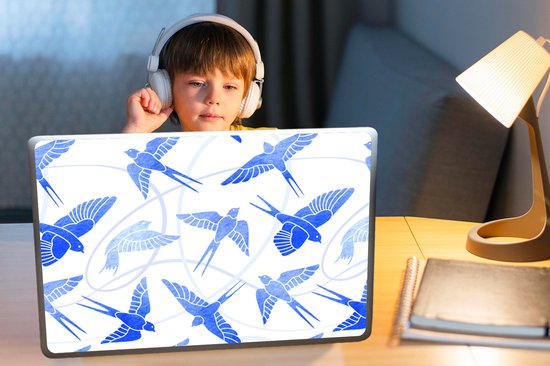 Autocollant pour ordinateur portable - 17,3 pouces - Motif - Blauw - Vogel - 40x30cm - Autocollants pour ordinateur portable - Skin pour ordinateur portable - Couverture