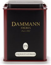 Dammann Frères - Coquelicot Gourmand - Theedispenser - Losse thee - Zwarte Thee - Cristal bags - Aroma's van papaver, biscuit en amandelspijs - 80gr thee