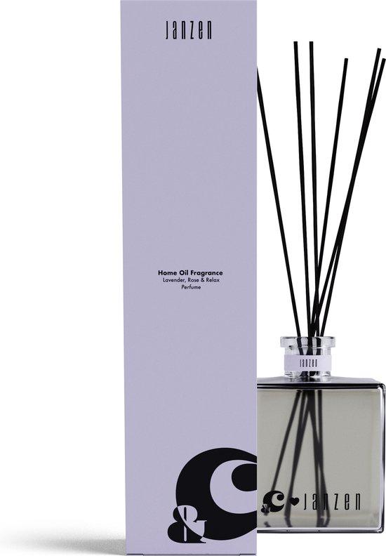 JANZEN Home Fragrance Sticks &C Lavender Rose & Relax - Geurstokjes - Huisparfum - Kamergeur - Lavendel en Roos - 200 ml