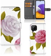 Wallet Book Case Samsung Galaxy A22 4G | M22 Telefoon Hoesje Cadeau voor haar Roses