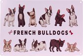 Metalen plaatje Franse Bulldogs - 33x21 cm