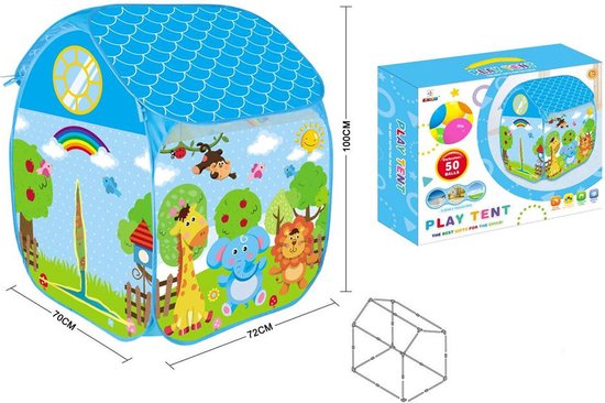 Ballenbak Speeltent - Incl 50 Stuks Ballenbak Ballen - Baby - Peuter - Speeltent voor kinderen - Ballentent Popup van Playfun — afbeelding 4