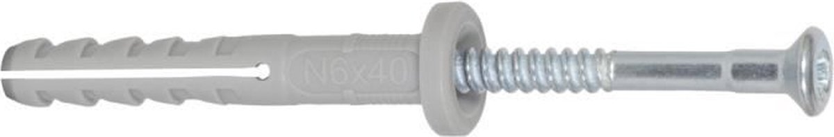 FISCHER - Spijkerplug NF 5x30/5 met dikke kraag en spijker met verzonken kop - Doos van 100