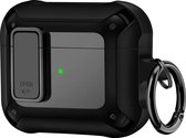 YONO Armor Case compatible avec Apple Airpods 3 (3e génération) - Étui rigide avec verrou et clip - Zwart