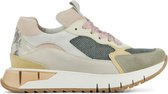 Softwaves Sneakers Dames - Lage sneakers / Damesschoenen - Canvas - 84801     -  Beige combi - Maat 37