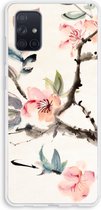 Case Company® - Samsung Galaxy A71 hoesje - Japanse bloemen - Soft Cover Telefoonhoesje - Bescherming aan alle Kanten en Schermrand