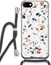 Case Company® - iPhone SE 2020 hoesje met Koord - Terrazzo N°4 - Telefoonhoesje met Zwart Koord - Extra Bescherming aan alle Kanten en Over de Schermrand
