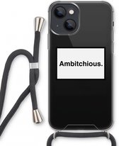 Case Company® - iPhone 13 mini hoesje met Koord - Ambitchious - Telefoonhoesje met Zwart Koord - Extra Bescherming aan alle Kanten en Over de Schermrand