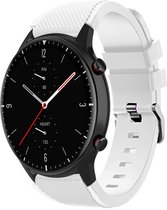 Siliconen Smartwatch bandje - Geschikt voor Strap-it Amazfit GTR 2 siliconen bandje - wit - GTR 2 - 22mm - Strap-it Horlogeband / Polsband / Armband