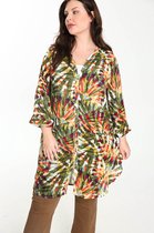 Paprika Dames Lang hemd / Tuniek Doris met palmprint - Blouse - Maat 50
