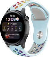 Siliconen Smartwatch bandje - Geschikt voor  Huawei Watch 3 - Pro sport band - lichtblauw kleurrijk - Strap-it Horlogeband / Polsband / Armband