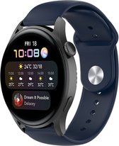 Siliconen Smartwatch bandje - Geschikt voor  Huawei Watch 3 - Pro sport band - donkerblauw - Strap-it Horlogeband / Polsband / Armband