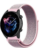 Nylon Smartwatch bandje - Geschikt voor Amazfit GTR 3 - Pro nylon band - pink sand - GTR 3 & GTR 3 Pro - Strap-it Horlogeband / Polsband / Armband