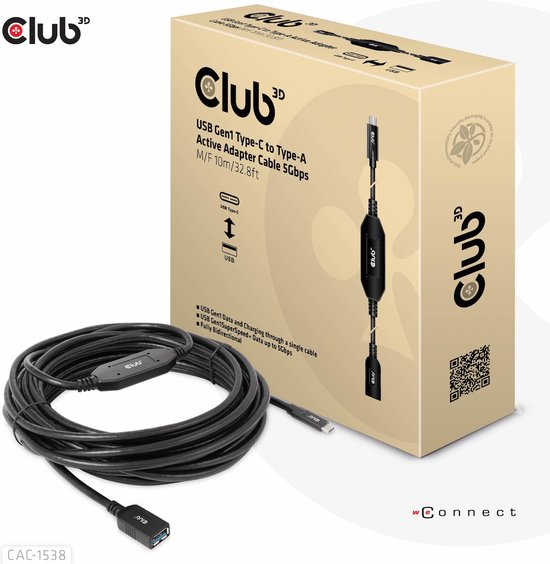 Club3D USB Gen1 Type-C to Type-A 10 m