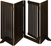Relaxdays veiligheidshek met deur - 4 panelen - hek trap - traphek zonder boren - 92 cm