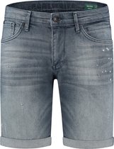 Purewhite -  Heren Skinny Fit   Korte Broek  - Blauw - Maat 34