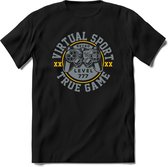 Virtual Sport | Gaming kado T-Shirt heren - dames | Staal-Geel | Perfect game pc cadeau shirt | Grappige console spreuken - zinnen - teksten Maat 3XL