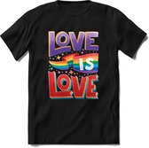 Love is love | Pride T-Shirt Heren - Dames - Unisex | LHBTI / LGBT / Gay / Homo / Lesbi |Cadeau Shirt | Grappige Love is Love Spreuken - Zinnen - Teksten Maat 3XL