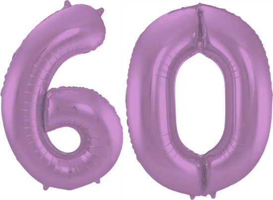 Folieballon 60 jaar metallic paars 86cm