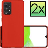 Samsung Galaxy A33 Hoesje Back Cover Siliconen Case Hoes - Rood - 2x