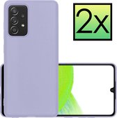 Samsung Galaxy A33 Hoesje Back Cover Siliconen Case Hoes - Lila - 2x