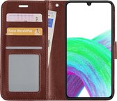 Samsung Galaxy A33 Hoes Bookcase Bruin - Flipcase Bruin - Samsung Galaxy A33 Book Cover - Samsung Galaxy A33 Hoesje Bruin