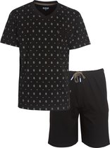 M.E.Q. Heren Shortama - Pyjama Set - 100% Katoen - Zwart - Maat M
