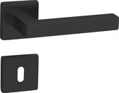 Zwarte deurklinken Austria 19mm met sleutelplaatjes per paar