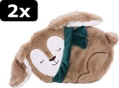 2x - SNOOZY CRINKLE BUNNY 21X14X2CM