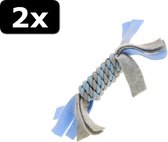 2x FLEECY ROPE COIL BLAUW