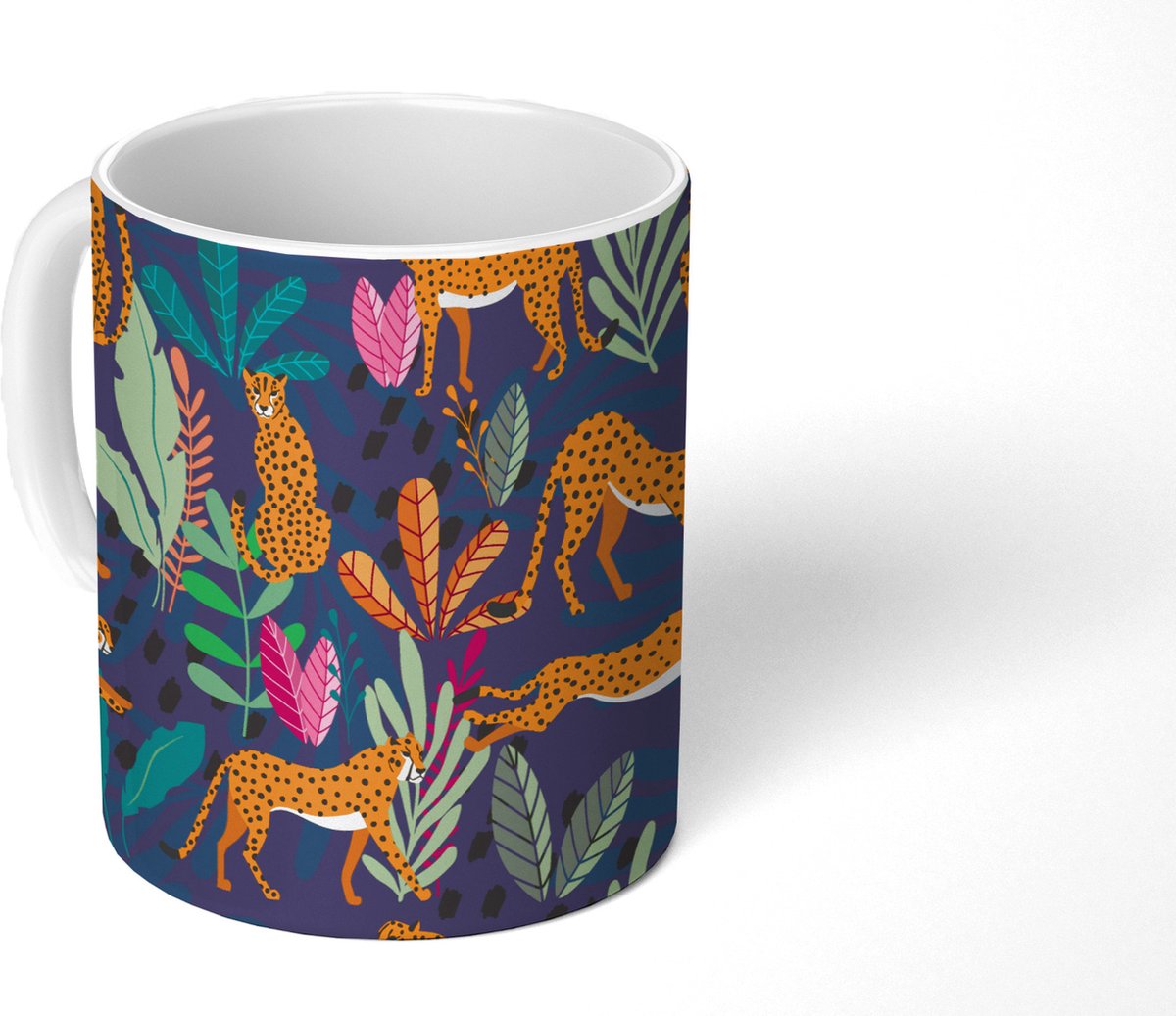 Mok - Koffiemok - Patroon - Cheetah - Jungle - Mokken - 350 ML - Beker - Koffiemokken - Theemok