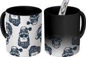 Magische Mok - Foto op Warmte Mokken - Koffiemok - Puber - Skull - Bandana - Patronen - Magic Mok - Beker - 350 ML - Theemok