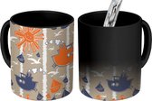 Magische Mok - Foto op Warmte Mokken - Koffiemok - Boot - Vogel - Vintage - Patroon - Jongen - Magic Mok - Beker - 350 ML - Theemok